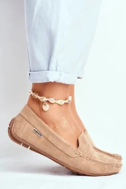 Evento Loafersy Damskie|Mokasyny Damskie Zamszowe*Mokasyny Damskie Beżowe Zamszowe Morreno Beżowy