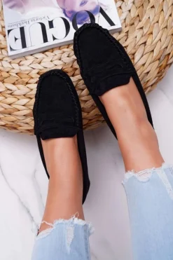 Boto Mokasyny Damskie Zamszowe*Mokasyny Damskie Czarne Zamszowe Bolero