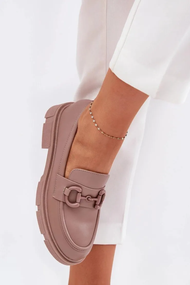 Boto Loafersy Damskie|Mokasyny Płaskie*Mokasyny Damskie Eko Skórzane Z Ozdobnym Detalem Khaki Seftass