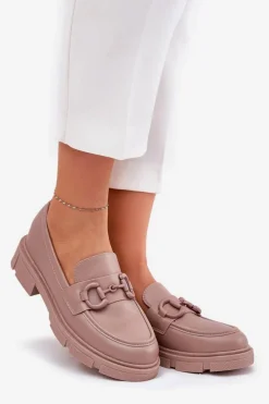 Boto Loafersy Damskie|Mokasyny Płaskie*Mokasyny Damskie Eko Skórzane Z Ozdobnym Detalem Khaki Seftass