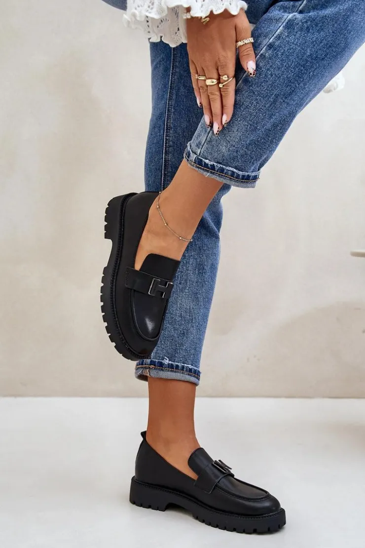 Outlet Buty damskie Vinceza Mokasyny Damskie Eko Skórzane Vinceza 62187 Czarne