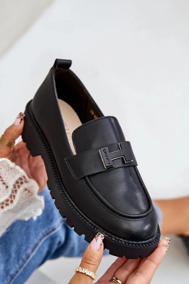 Outlet Buty damskie Vinceza Mokasyny Damskie Eko Skórzane Vinceza 62187 Czarne