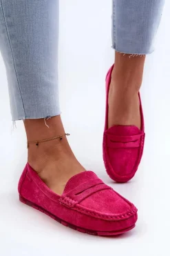 Big Star Shoes Loafersy Damskie|Mokasyny Damskie Zamszowe*Mokasyny Damskie Eko Zamszowe Big Star NN274934 Memory Foam System Fuksja