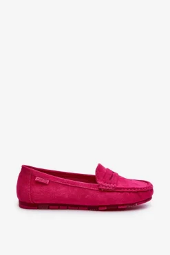 Big Star Shoes Loafersy Damskie|Mokasyny Damskie Zamszowe*Mokasyny Damskie Eko Zamszowe Big Star NN274934 Memory Foam System Fuksja