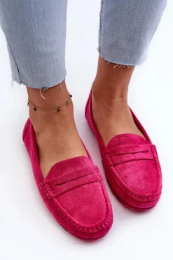 Big Star Shoes Loafersy Damskie|Mokasyny Damskie Zamszowe*Mokasyny Damskie Eko Zamszowe Big Star NN274934 Memory Foam System Fuksja