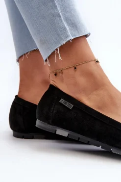 Damskie Big Star Shoes Mokasyny Damskie Eko Zamszowe Big Star NN274929 Memory Foam System Czarne