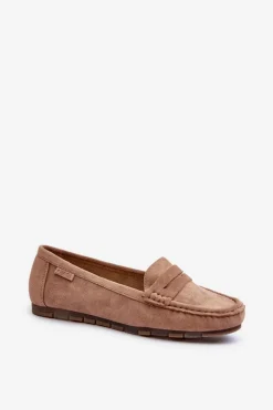 Big Star Shoes Loafersy Damskie|Mokasyny Damskie Zamszowe*Mokasyny Damskie Eko Zamszowe Big Star NN274930 Memory Foam System Beżowe