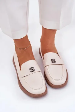 Damskie Buty damskie Vinceza Mokasyny Damskie Eleganckie Z Ozdobnym Małym Detalem Vinceza 62208 Beżowe