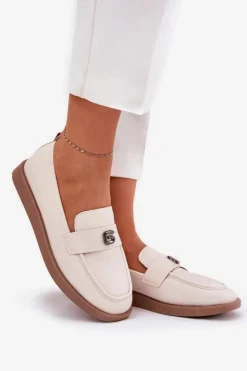 Damskie Buty damskie Vinceza Mokasyny Damskie Eleganckie Z Ozdobnym Małym Detalem Vinceza 62208 Beżowe