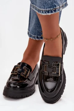 Boto Mokasyny Damskie Lakierowane|Mokasyny Damskie Skórzane*Mokasyny Damskie Lakierowane Z Ozdobą Czarne Ysandra