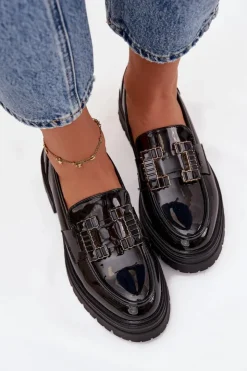 Boto Mokasyny Damskie Lakierowane|Mokasyny Damskie Skórzane*Mokasyny Damskie Lakierowane Z Ozdobą Czarne Ysandra