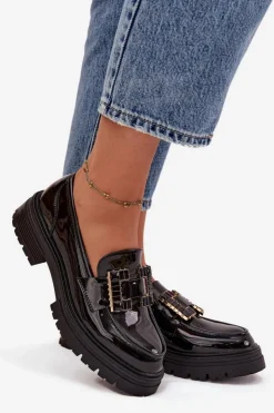 Boto Mokasyny Damskie Lakierowane|Mokasyny Damskie Skórzane*Mokasyny Damskie Lakierowane Z Ozdobą Czarne Ysandra