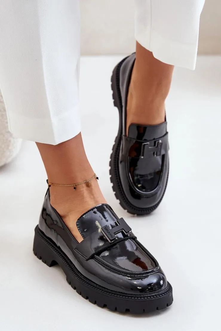 Damskie Buty damskie Vinceza Mokasyny Damskie Lakierowane Vinceza 62187 Czarne