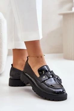 Damskie Buty damskie Vinceza Mokasyny Damskie Lakierowane Vinceza 62187 Czarne