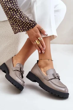 Damskie Buty damskie Vinceza Mokasyny Damskie Lakierowane Vinceza 62187 Szare