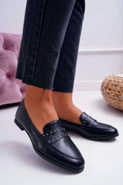 Boto Mokasyny Damskie Skórzane*Mokasyny Damskie Loafery Lordsy Czarne Tenes