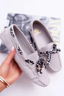 Damskie Boto Mokasyny Damskie Lu Boo Wygodne Szare Plummy