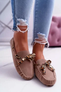 Damskie Boto Mokasyny Damskie Lu Boo Wygodne Beżowe Plummy
