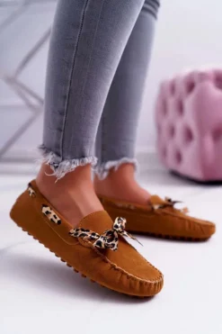 Online Boto Mokasyny Damskie Lu Boo Wygodne Camel Plummy