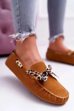 Online Boto Mokasyny Damskie Lu Boo Wygodne Camel Plummy