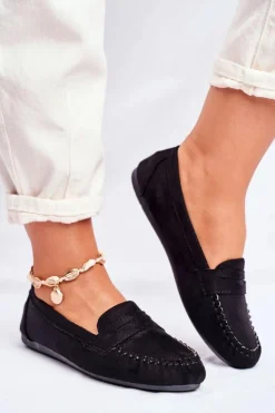 Online Boto Mokasyny Damskie Materiałowe Czarne Panay