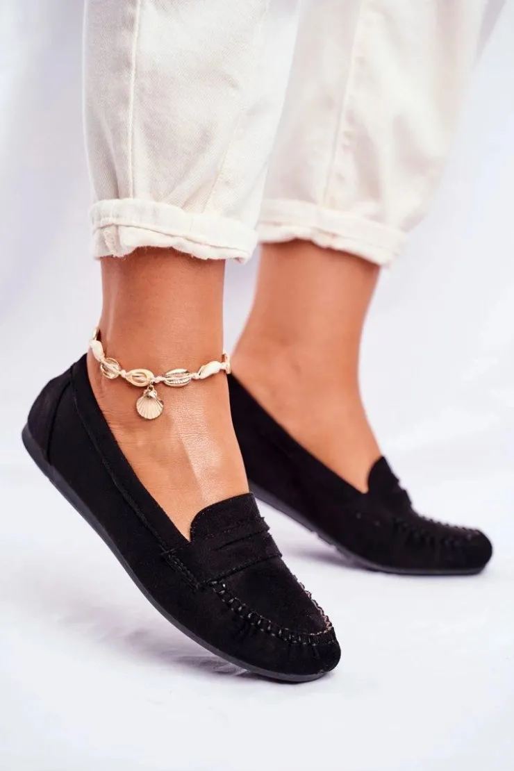 Online Boto Mokasyny Damskie Materiałowe Czarne Panay