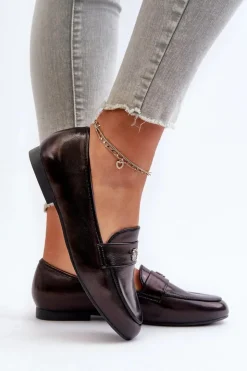 Sale Evento Mokasyny Damskie Na Płaskim Obcasie Czarne Sylvaine