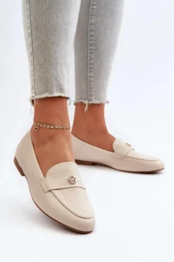 Damskie Evento Mokasyny Damskie Na Płaskim Obcasie Beżowe Sylvaine