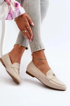Damskie Evento Mokasyny Damskie Na Płaskim Obcasie Beżowe Sylvaine