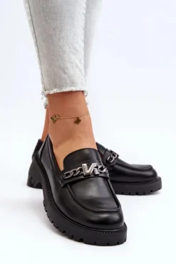 Buty damskie Vinceza Loafersy Damskie|Mokasyny Płaskie*Mokasyny Damskie Na Płaskim Obcasie Czarne Ezoma