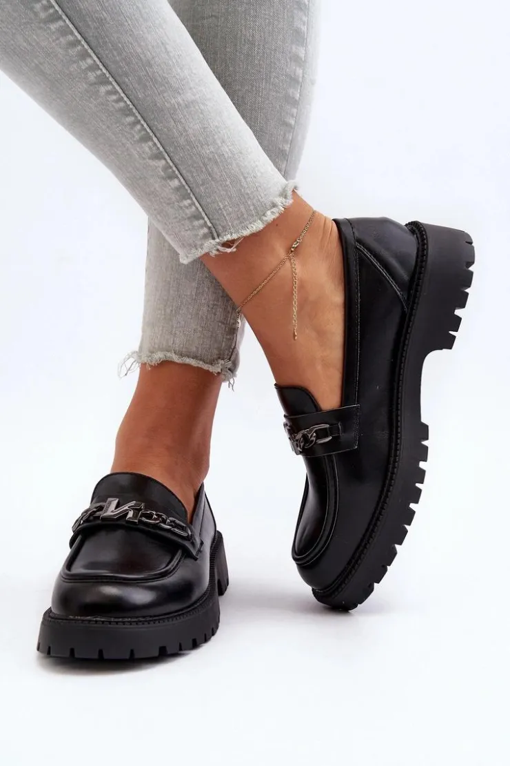 Buty damskie Vinceza Loafersy Damskie|Mokasyny Płaskie*Mokasyny Damskie Na Płaskim Obcasie Czarne Ezoma