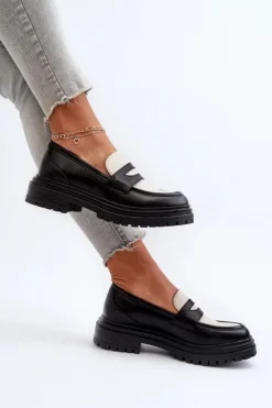 Boto Mokasyny Damskie Skórzane|Mokasyny Na Platformie*Mokasyny Damskie Na Płaskim Obcasie I Platformie Czarne Kaldira
