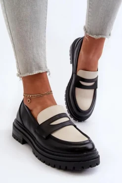 Boto Mokasyny Damskie Skórzane|Mokasyny Na Platformie*Mokasyny Damskie Na Płaskim Obcasie I Platformie Czarne Kaldira