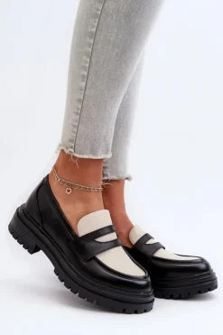 Boto Mokasyny Damskie Skórzane|Mokasyny Na Platformie*Mokasyny Damskie Na Płaskim Obcasie I Platformie Czarne Kaldira