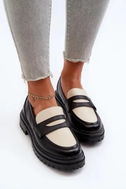 Boto Mokasyny Damskie Skórzane|Mokasyny Na Platformie*Mokasyny Damskie Na Płaskim Obcasie I Platformie Czarne Kaldira