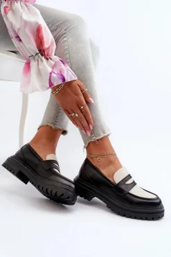 Boto Mokasyny Damskie Skórzane|Mokasyny Na Platformie*Mokasyny Damskie Na Płaskim Obcasie I Platformie Czarne Kaldira