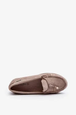 Discount Boto Mokasyny Damskie Na Platformie Beżowe Railav