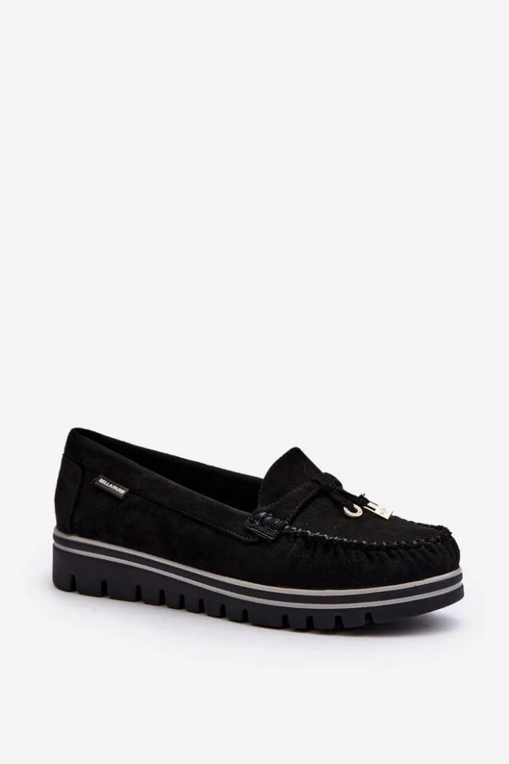 Damskie Boto Mokasyny Damskie Na Platformie Czarne Railav