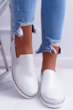 Damskie Buty Sergio Leone Mokasyny Damskie Sergio Leone Srebrne Magento