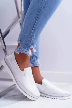 Damskie Buty Sergio Leone Mokasyny Damskie Sergio Leone Srebrne Magento