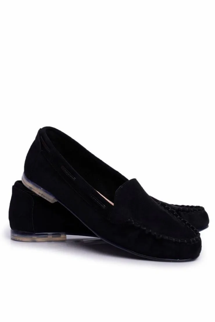 Buty Sergio Leone Mokasyny Damskie Zamszowe*Mokasyny Damskie Sergio Leone Zamszowe Czarne MK722