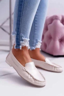 Discount Buty Sergio Leone Mokasyny Damskie Sergio Leone Złota Perła Winted