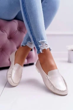 Discount Buty Sergio Leone Mokasyny Damskie Sergio Leone Złota Perła Winted