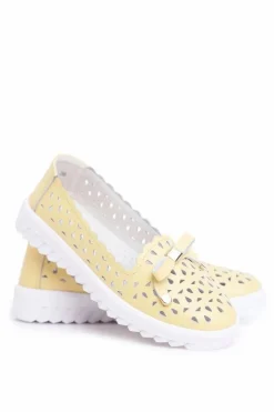 Damskie Damskie buty S.Barski Mokasyny Damskie Skórzane Ażurowe LR71515 Żółte Murrieta