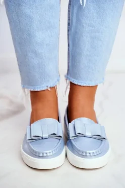 Damskie buty S.Barski Mokasyny Damskie Skórzane*Mokasyny Damskie Skórzane Niebieskie Lovren