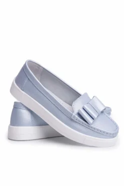 Damskie buty S.Barski Mokasyny Damskie Skórzane*Mokasyny Damskie Skórzane Niebieskie Lovren