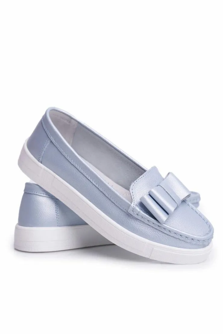 Damskie buty S.Barski Mokasyny Damskie Skórzane*Mokasyny Damskie Skórzane Niebieskie Lovren