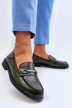 Damskie Buty damskie Vinceza Mokasyny Damskie Skórzane Ciemnozielone Nurea