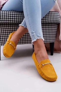 New Boto Mokasyny Damskie Żółte Zamszowe Sonnero