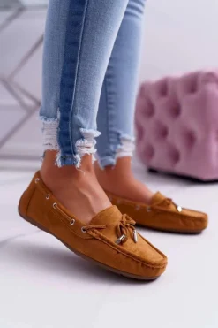 Best Boto Mokasyny Damskie Wygodne Eko-zamsz Camel Memfi